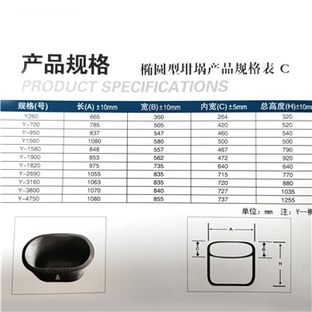 椭圆型坩埚产品